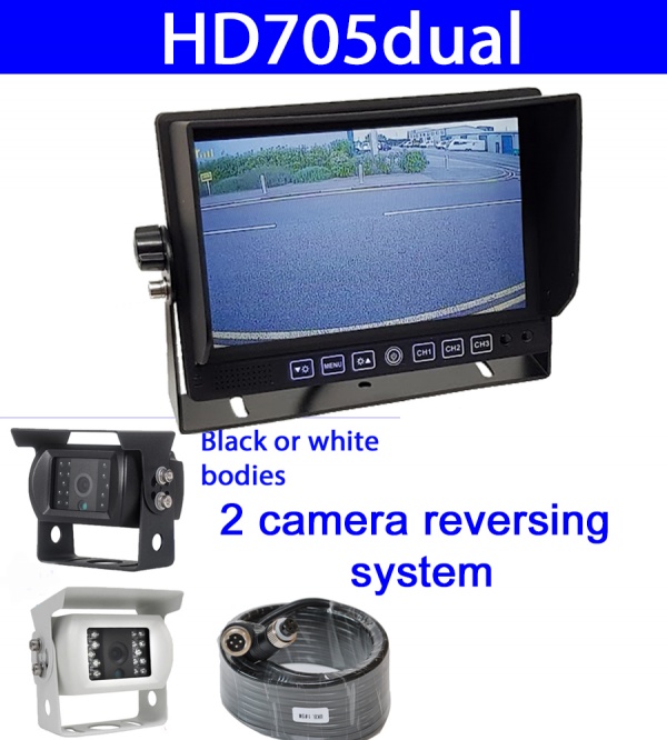 Heavy duty CCD reversing camera system with 2 reversing cameras